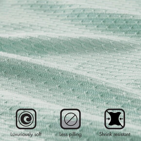 Madison Park Egyptian Cotton King Blanket Seafoam (MP51N-5170) - Picture 3 of 5